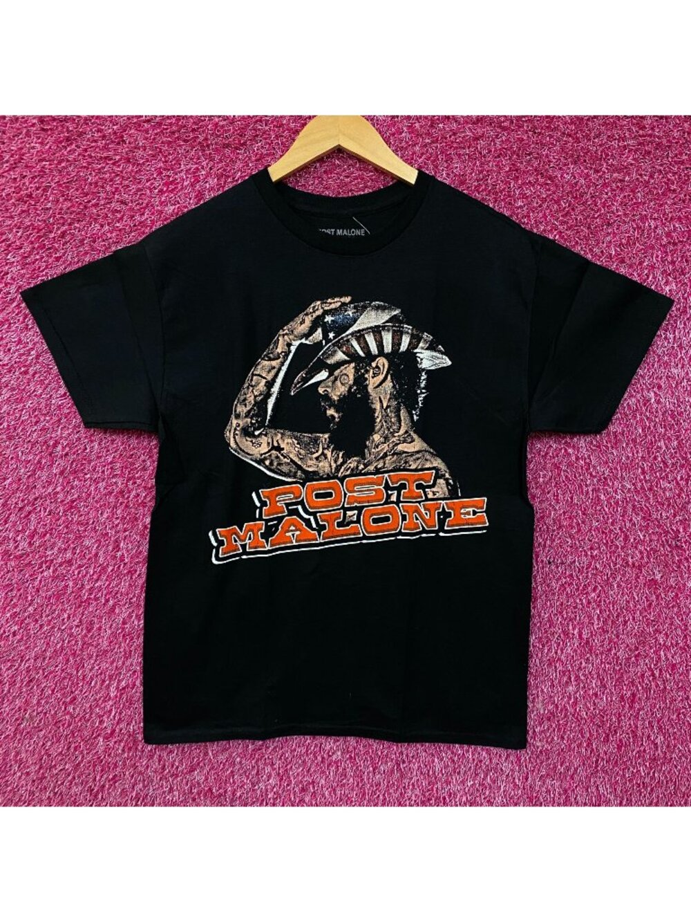 Post Malone Cowboy Hat Portrait Graphic T-Shirt Medium